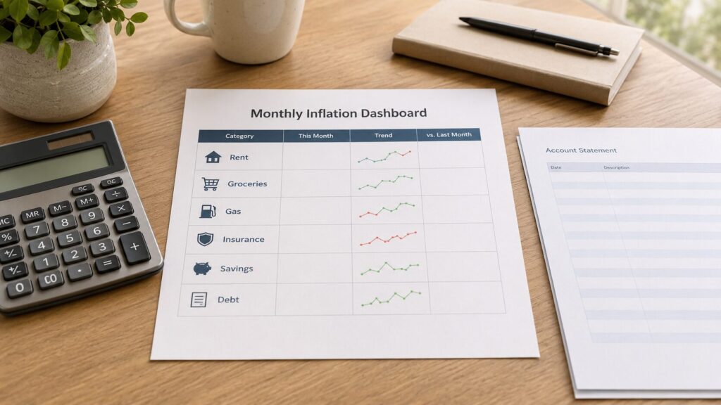 personal inflation dashboard for tracking household expenses against CPI and PCE