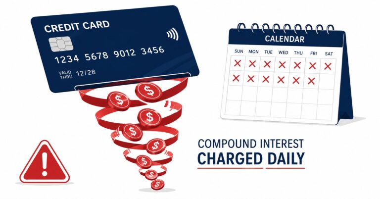 credit card compound interest daily debt calculation on a statement